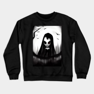 SINGLE RED  EYED SPOOKY HALLOWEEN VAMPIRE Crewneck Sweatshirt